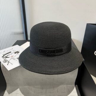 Dior simple straw bucket hat