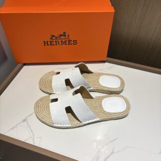 Hermes white comfortable all-match non-slip breathable casual slippers