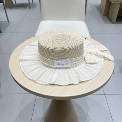 Dior lace straw hat