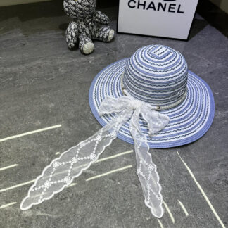 Dior lace pearl bow bucket hat
