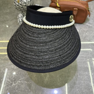 Dior lace pearl grass sunscreen black glue empty top hat