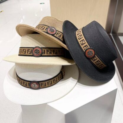 Fendi monogram raffia straw hat - Image 2