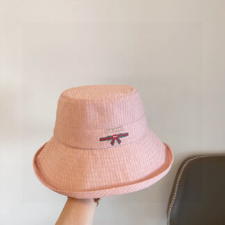 Gucci wide brim cotton and linen sunshade bucket hat