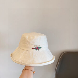 Gucci wide brim cotton and linen sunshade bucket hat