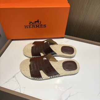Hermes brown comfortable all-match non-slip breathable casual slippers