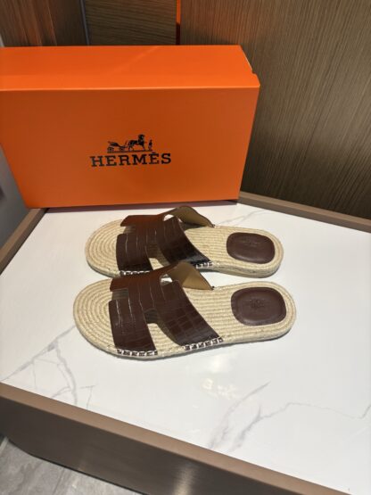 Hermes brown comfortable all-match non-slip breathable casual slippers