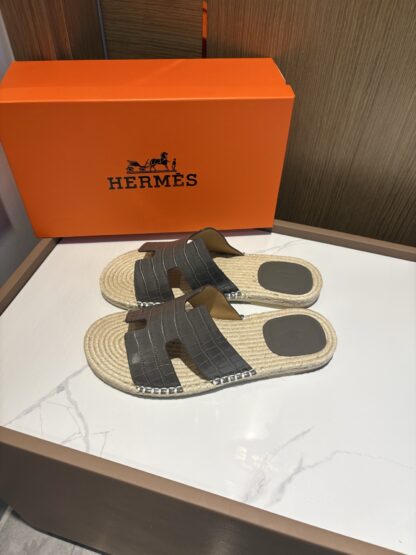 Hermes grey comfortable all-match non-slip breathable casual slippers