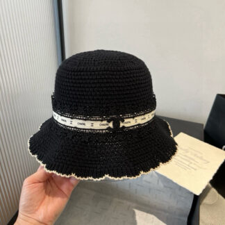 Chanel knitted wavy brim bucket hat