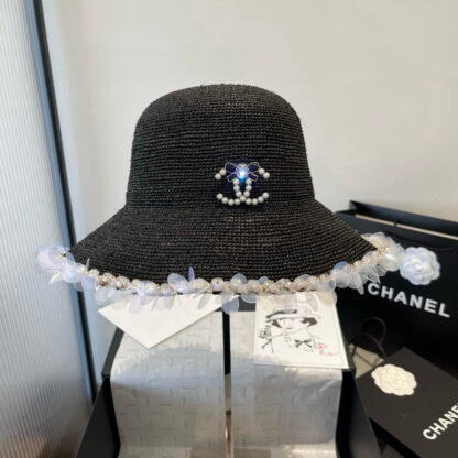 Chanel hand-crocheted raffia hat