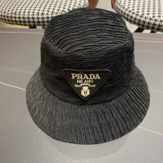 Prada large brim embroidered sun hat