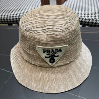 Prada large brim embroidered sun hat