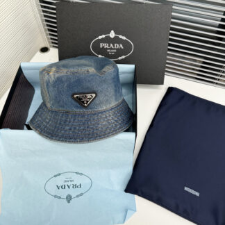 Prada Denim Gradient Washed Bucket Hat