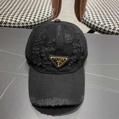 Prada classic inverted triangle logo breathable baseball cap