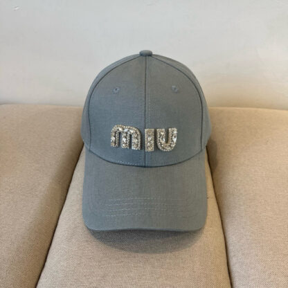 Miu Miu exquisite diamond logo fashion baseball cap