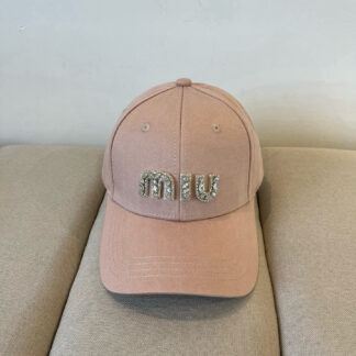 Miu Miu exquisite diamond logo fashion baseball cap