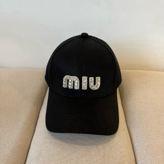Miu Miu exquisite diamond logo fashion baseball cap