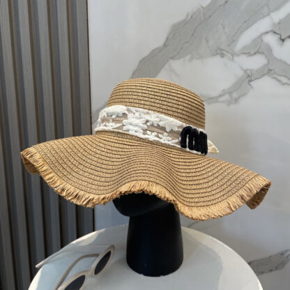 Miu Miu Straw Hat with Lace