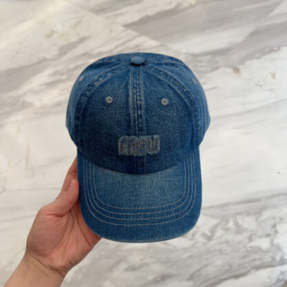 Miu Miu trendy denim baseball cap