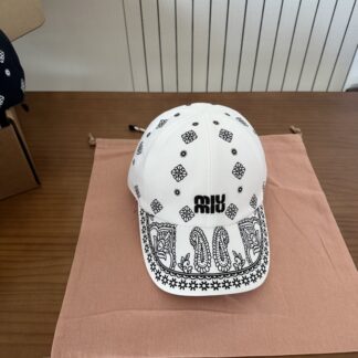 Miu Miu embroidered graffiti baseball cap