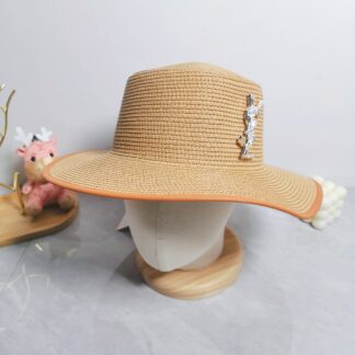 Yves Saint Laurent popular flat top straw hat