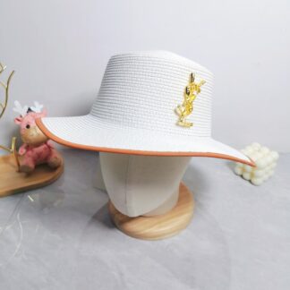 Yves Saint Laurent popular flat top straw hat