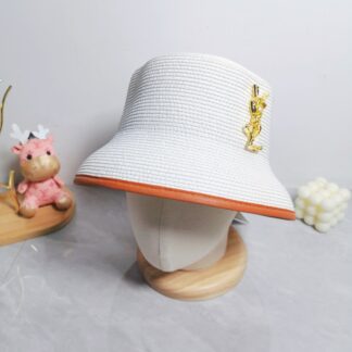 Yves Saint Laurent popular flat top straw hat