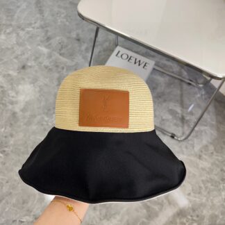 Saint Laurent woven bow bucket hat