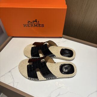 Hermes dark blue comfortable all-match non-slip breathable casual slippers