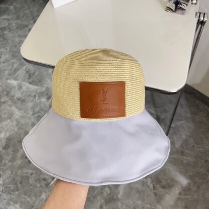 Saint Laurent woven bow bucket hat