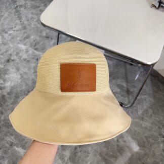 Saint Laurent woven bow bucket hat