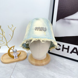 Miu Miu Simple Denim Bucket Hat for Men and Women