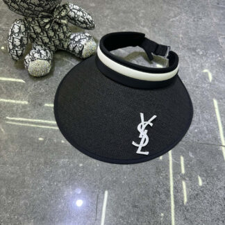 Yves Saint Laurent black vinyl sun hat