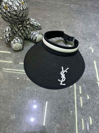 Yves Saint Laurent black vinyl sun hat