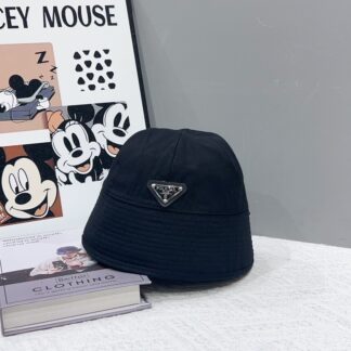 Prada triangle logo bucket hat