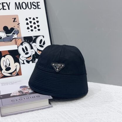 Prada triangle logo bucket hat