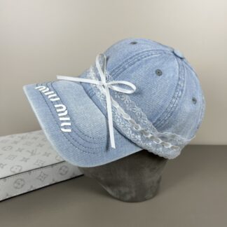Miu Miu Delicate Bow Lace Baseball Cap
