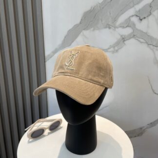 Yves Saint Laurent embroidered corduroy baseball cap