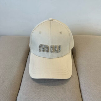 Miu Miu exquisite diamond logo fashion baseball cap