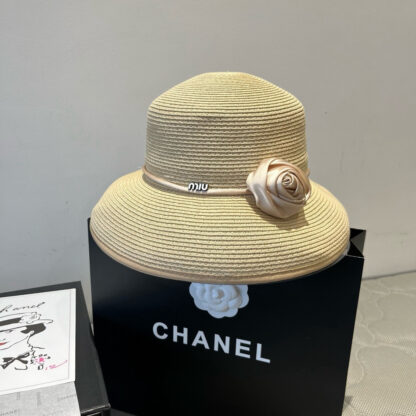 Miu Miu Rose Raffia Hat