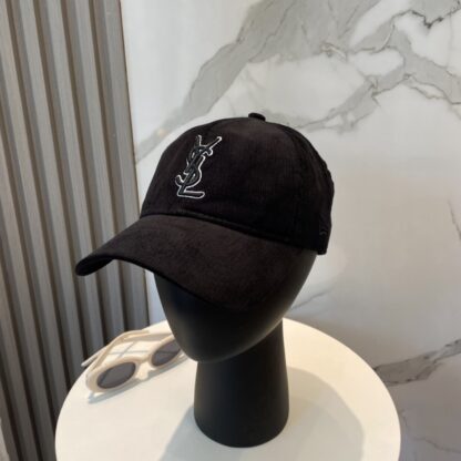 Yves Saint Laurent embroidered corduroy baseball cap