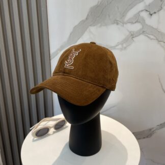 Yves Saint Laurent embroidered corduroy baseball cap