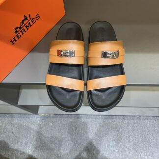 Hermes summer orange high-end comfortable slippers