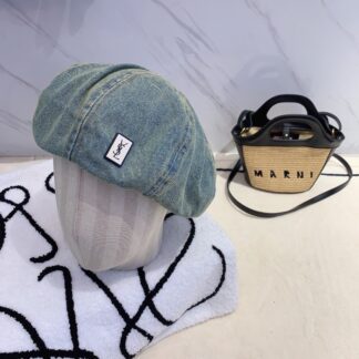 Yves Saint Laurent denim beret