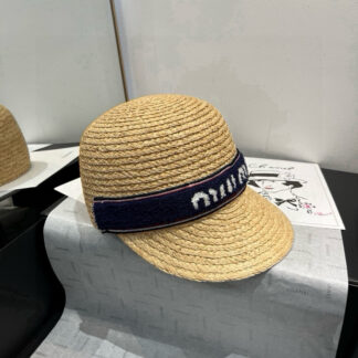 Miu Miu raffia bicyclist hat