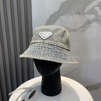 Prada washed soft denim bucket hat for men and women