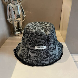 Miu Miu denim exquisite lettering rhinestone baseball cap
