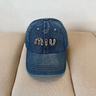 Miu Miu rose embroidered denim bucket hat