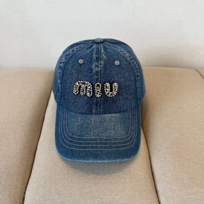 Miu Miu rose embroidered denim bucket hat