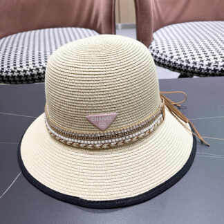 Prada summer high fashion sun protection straw hat