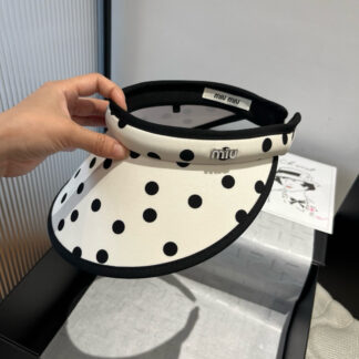 Miu Miu stylish polka dot hollow top headband sun hat